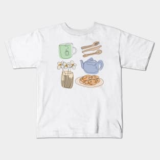 Slow Morning Scribbles - Colored Version Kids T-Shirt